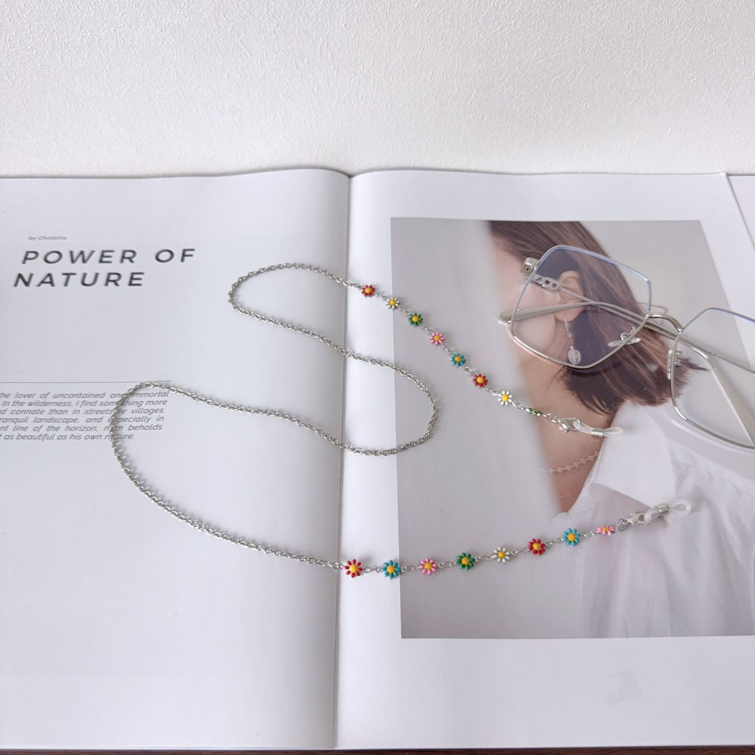 Floral-Accented Eyewear Chain Bowlift