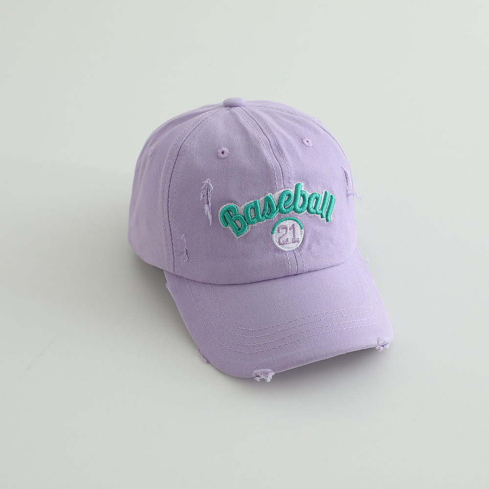 Men's Distressed Cotton Baseball Cap Bowlift