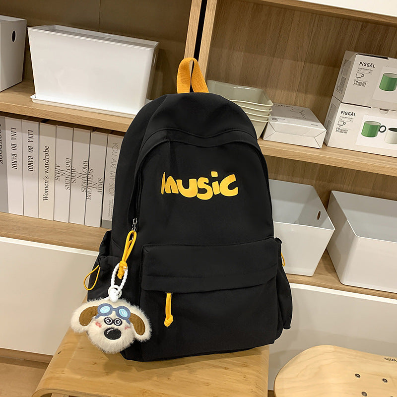 Casual Music-Themed Backpack Bowlift