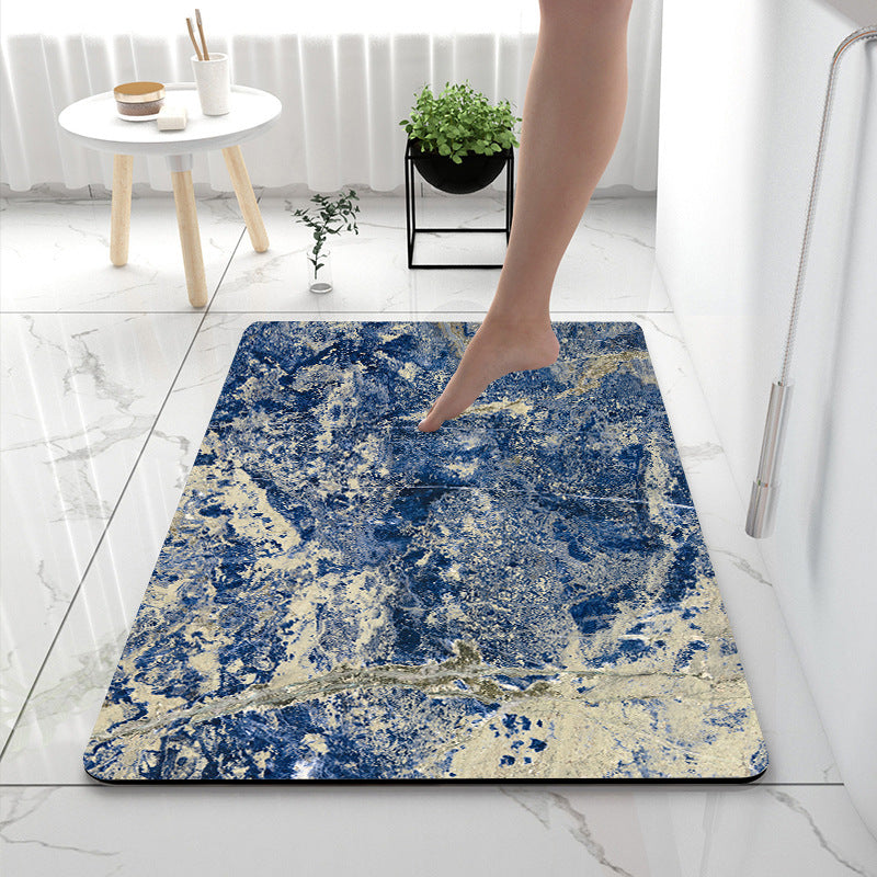 Soft Print Abstract Marble Bath Mat Bowlift