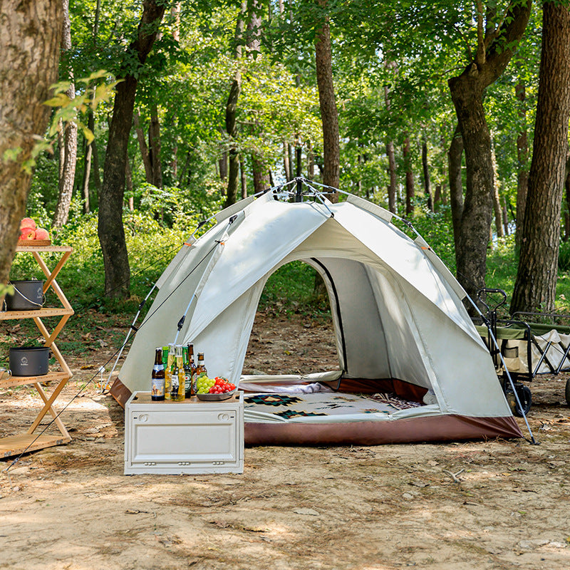 Camping Tent With Expandable Interior And Weatherproof Material Bowlift