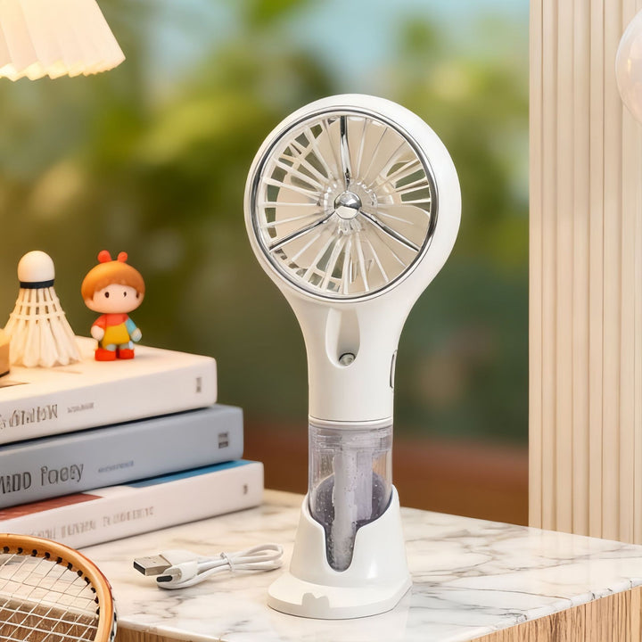 Ladies portable spray fan with ergonomic design and USB connection Bowlift