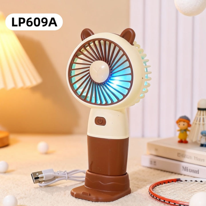 Unisex portable hand and table fan with LED color change and quiet motor Bowlift
