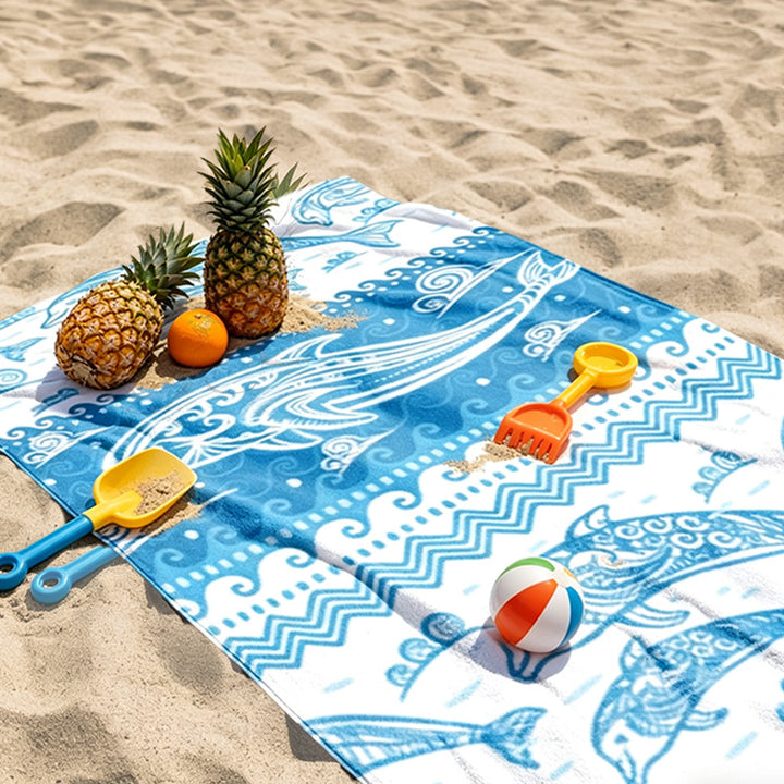 Beach towel with vivid floral print Bowlift