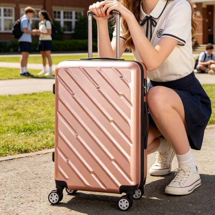 Unisex Durable Textured Hard Shell Rolling Suitcase Bowlift