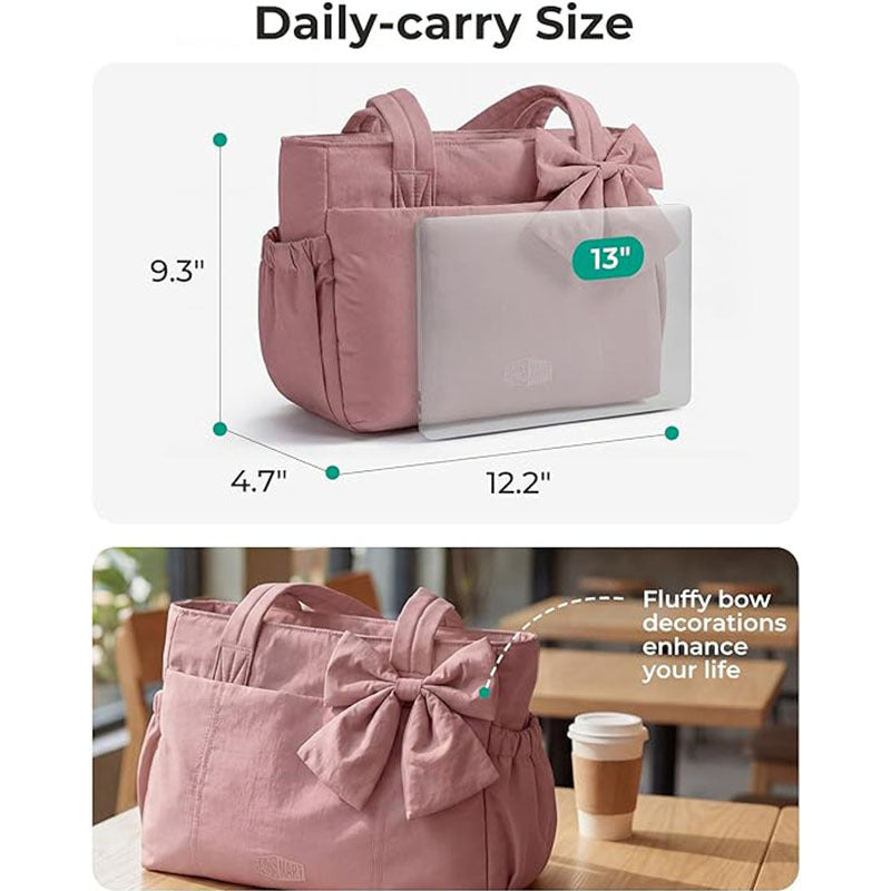 Fashionable Tote Bag with Decorative Bow Detail Bowlift