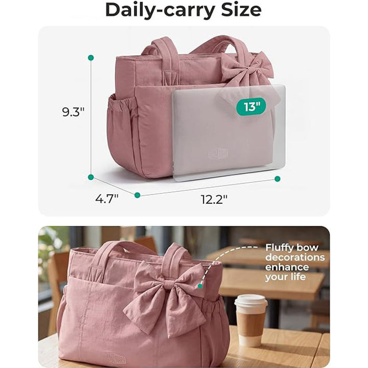 Fashionable Tote Bag with Decorative Bow Detail Bowlift