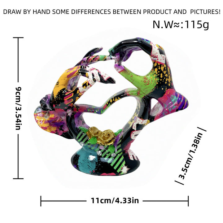 Artistic heart sculpture with intricate painting Bowlift
