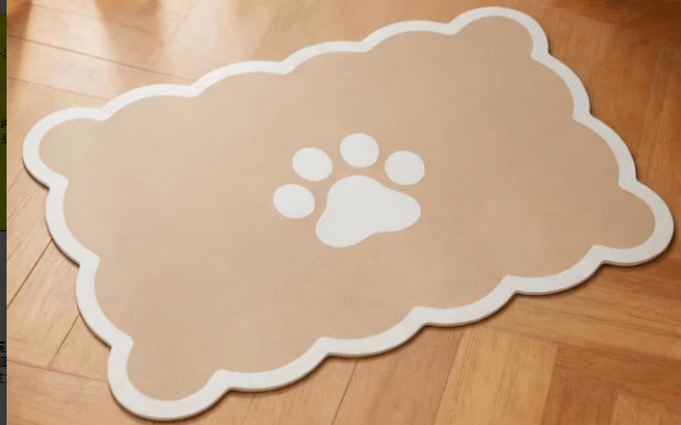 Non-Slip Waterproof Silicone Pet Feeding Mat with Raised Rim and Paw-Print Grip Bowlift