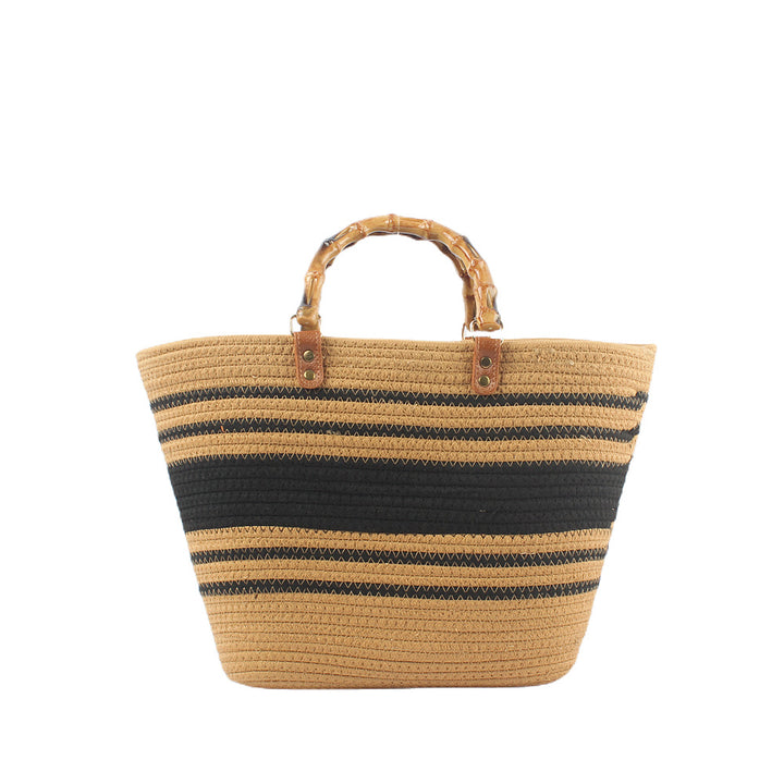 Stylish beach bag with bamboo handles Bowlift