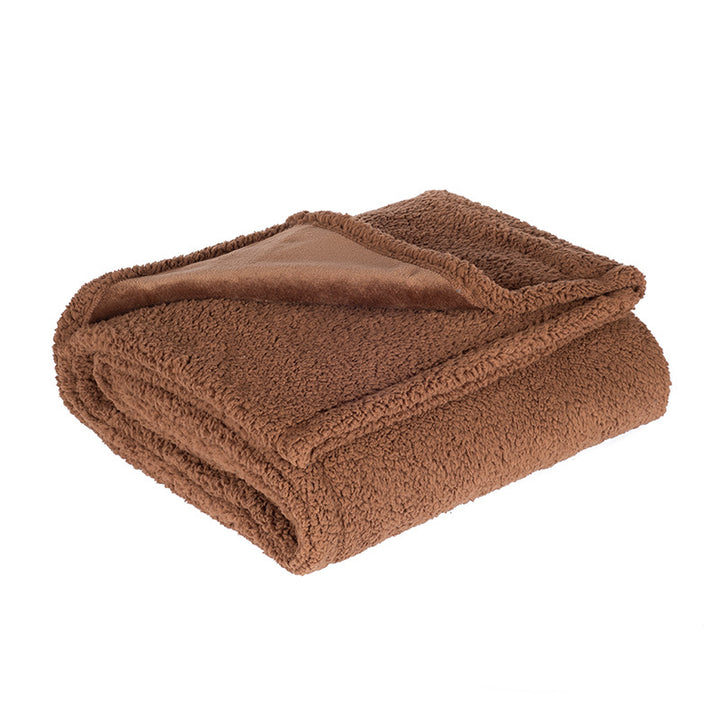 Oversized Reversible Plush Faux Fur Sherpa Throw Blanket