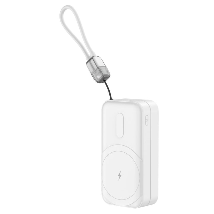 Portable power bank with integrated charging connector and practical loop Bowlift