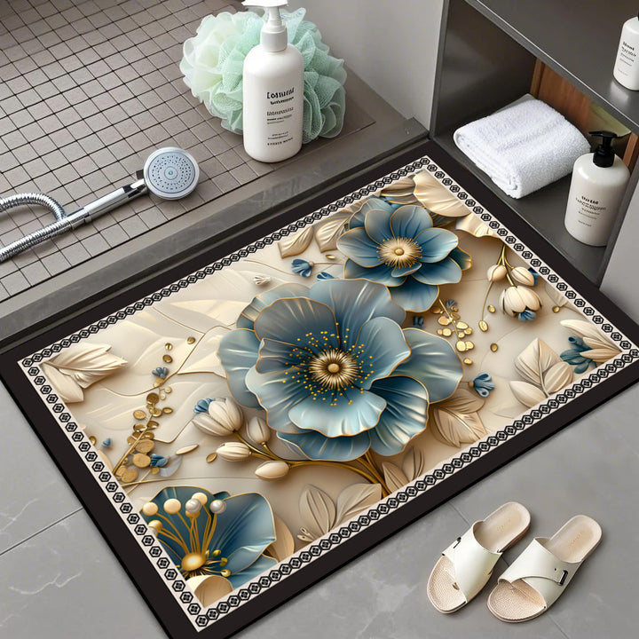 Floral Patterned Bath Mat Bowlift