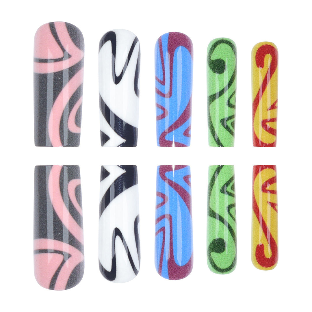 Artistic Marble-Effect Press-On Nails Bowlift