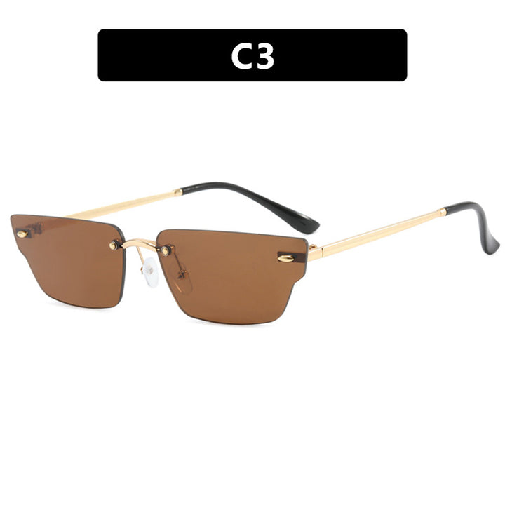 Women's geometric sunglasses with delicate frame and transparent lenses Bowlift