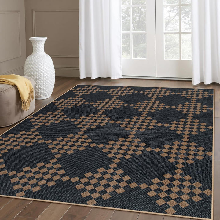 Stylish Diamond Pattern Outdoor Area Rug Bowlift