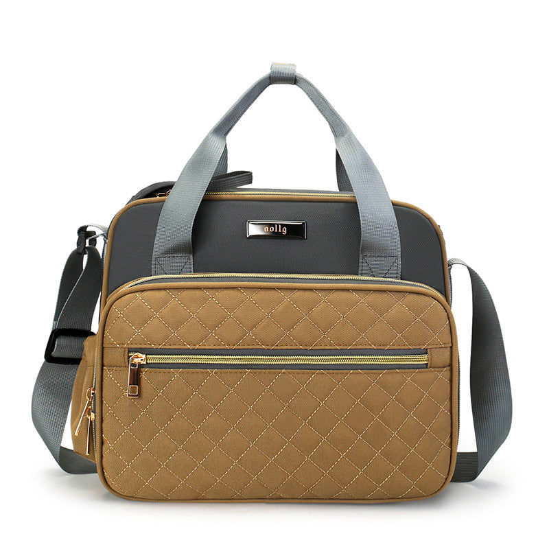 Quilted Multi-Pocket Diaper Tote Bowlift
