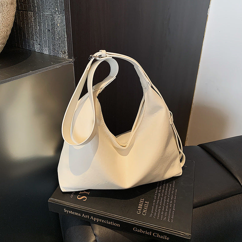 Soft Leather Minimalist Hobo Bag Bowlift