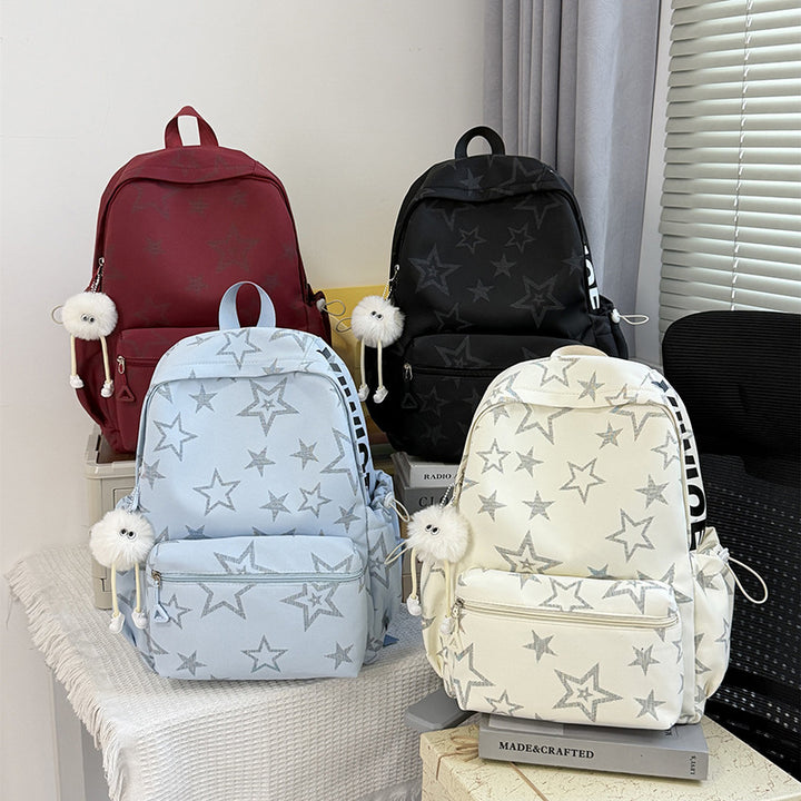Star-Embellished Casual Backpack Bowlift