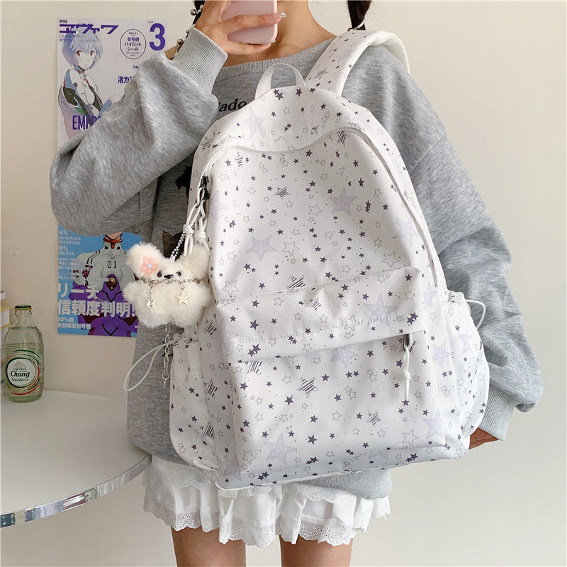 Backpack with Thoughtful Compartments and Trendy Star Motif Bowlift