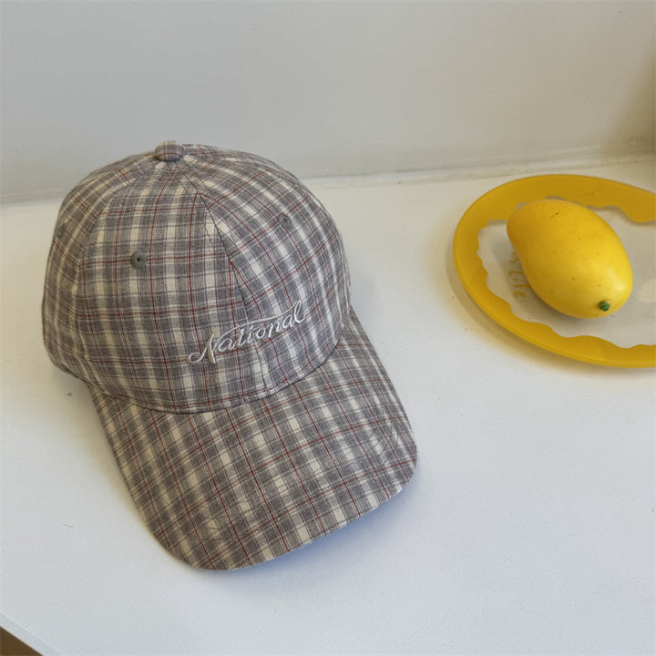 Men's Checkered Cotton Baseball Cap Bowlift