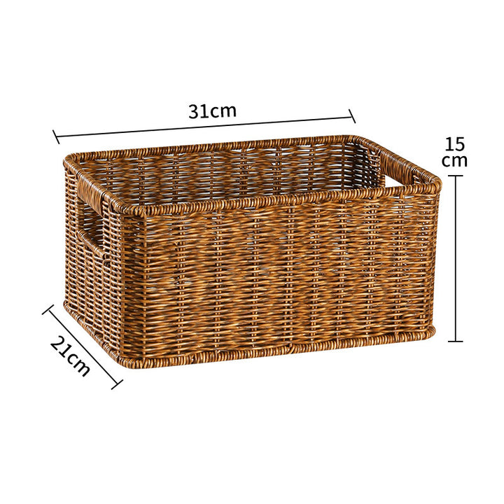 Handcrafted Rectangular Wicker Storage Bin Bowlift