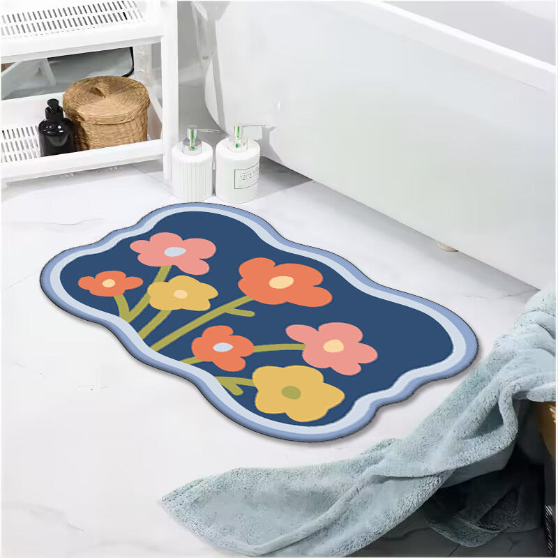 Floral Decorative Bath Mat Bowlift
