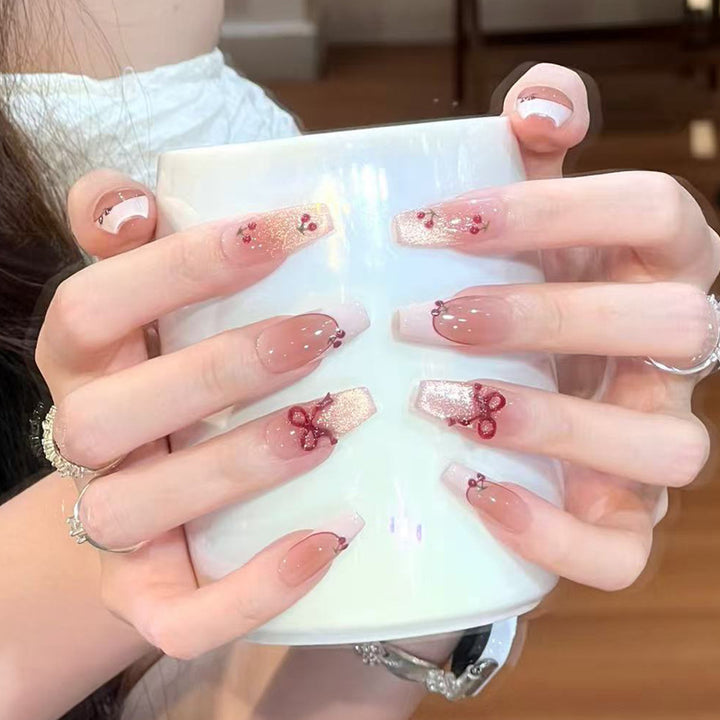 Decorative Glittery Press-On Nail Tips Bowlift
