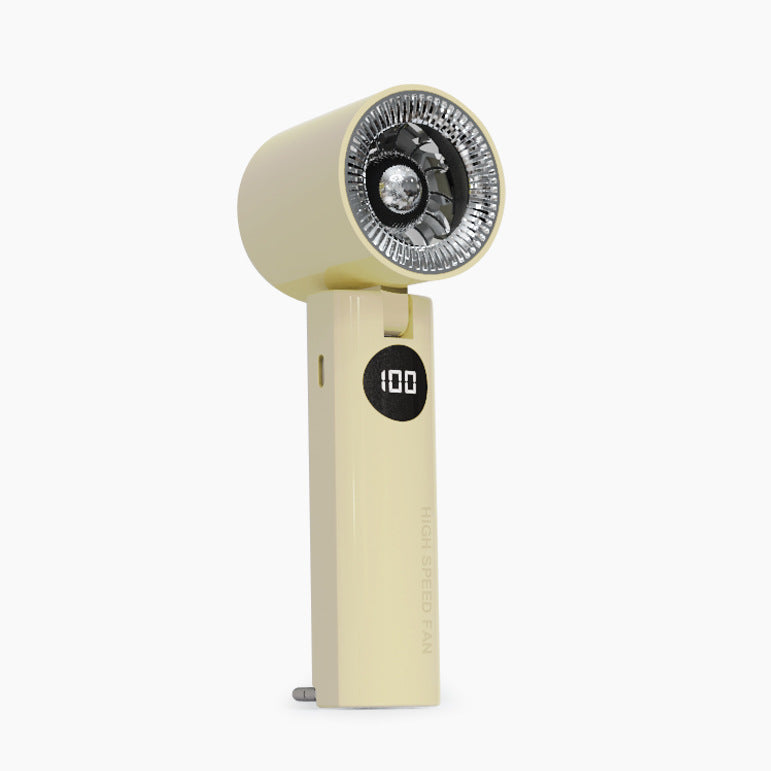 Women's Portable High-Speed Hand Fan with Digital Speed Display Bowlift