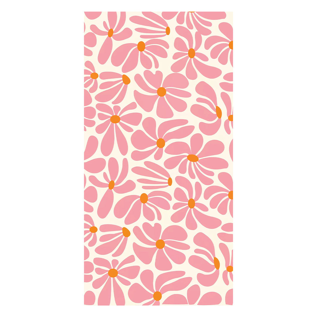 Oversized Microfiber Beach Towel With Retro Daisy Pattern And Quick-Dry Lightweight Weave