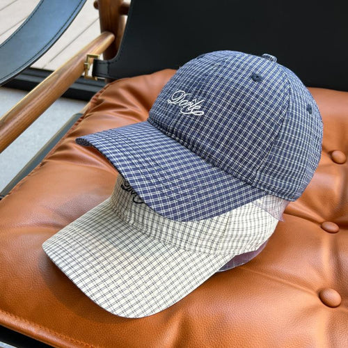 Women's Stylish Checkered Baseball Cap Bowlift