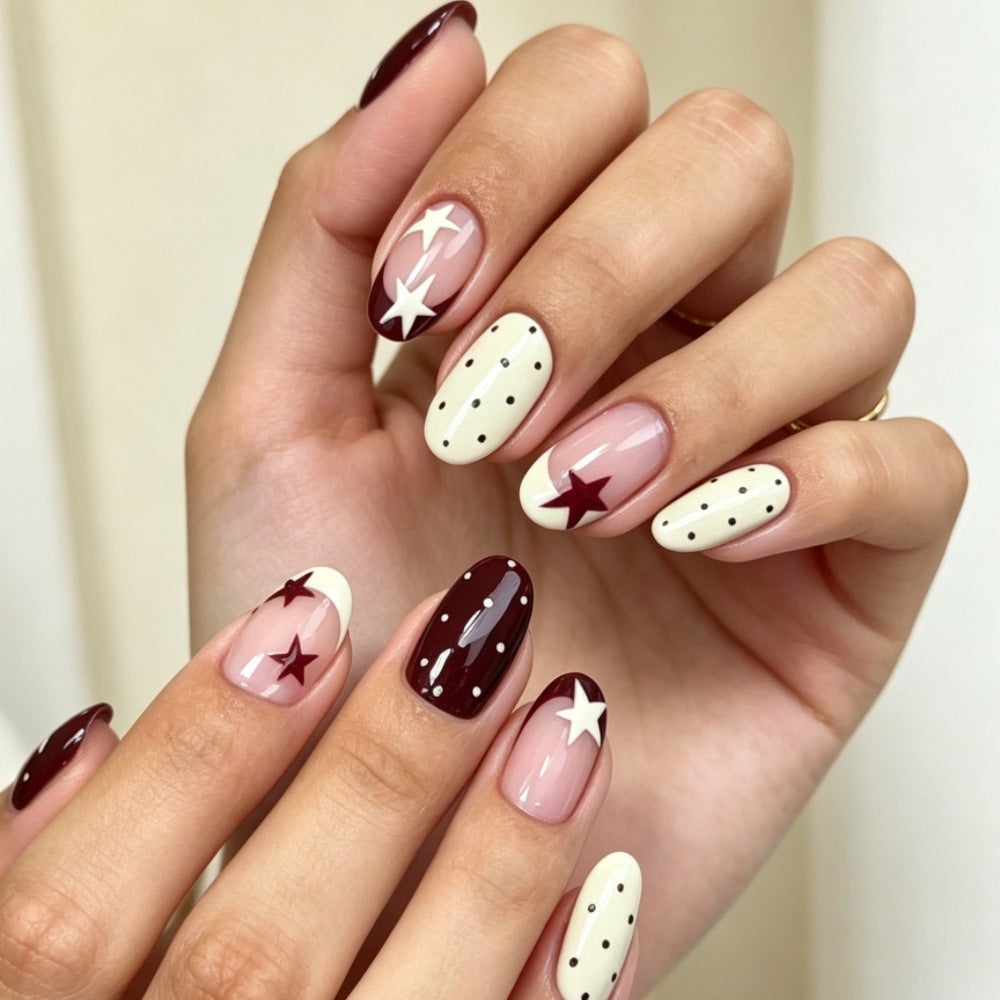 Stylish star design artificial nails Bowlift