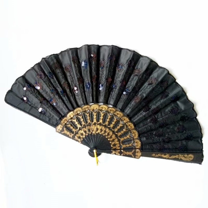Ladies handcrafted fan with exquisite embroidery Bowlift