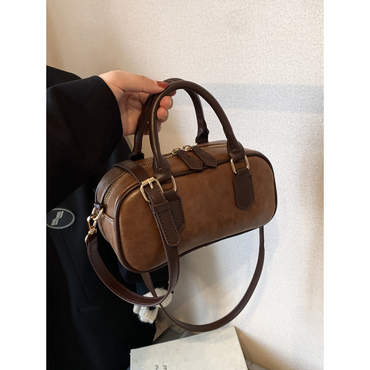 Compact Leather Handheld Satchel Bowlift