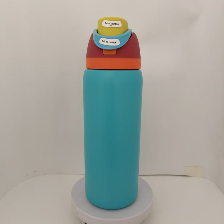 Double-Wall Vacuum Insulated Stainless Steel Travel Bottle With Flip Straw Leakproof Lid And Character Print