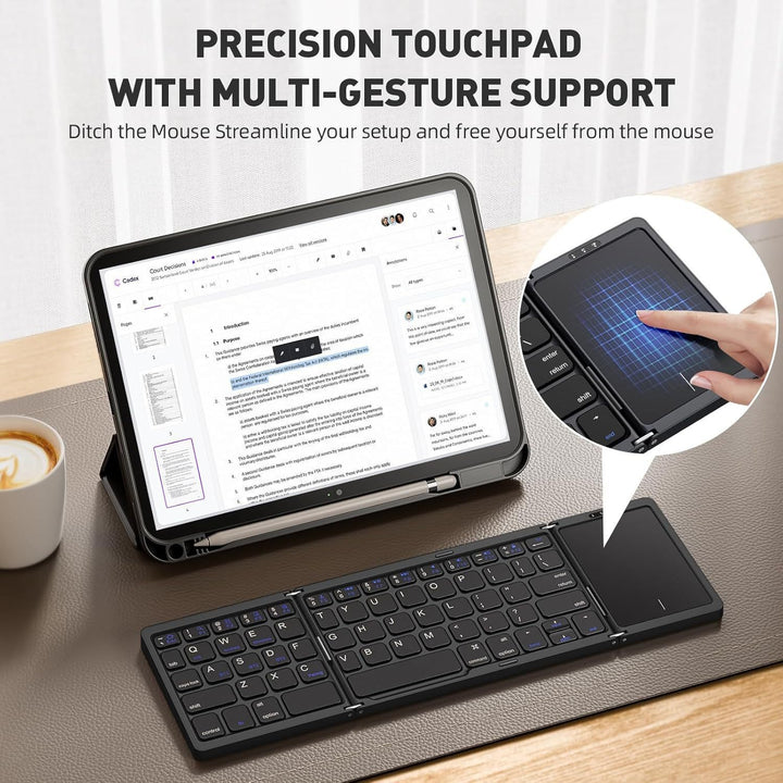 Foldable Touchpad Wireless Keyboard Bowlift