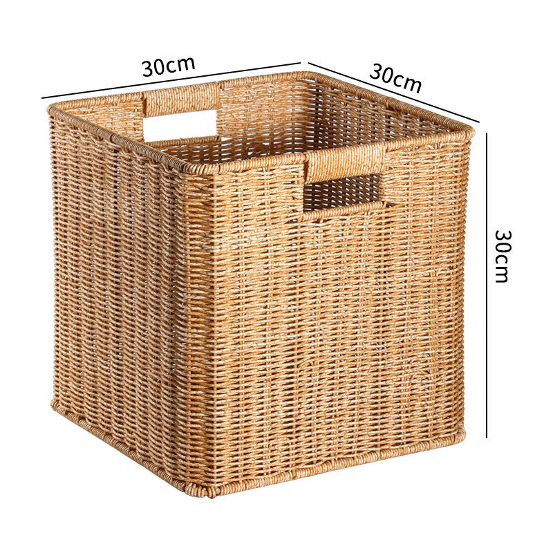 Handwoven Rustic Storage Cube Bowlift