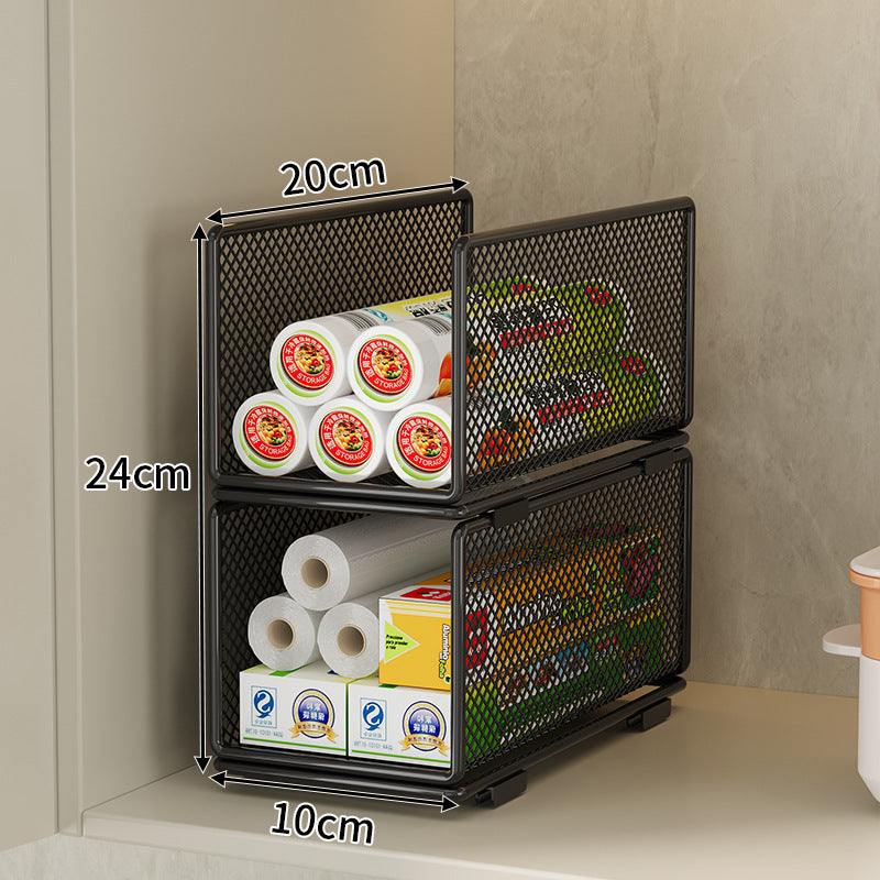 Mesh Storage Organizer with Adjustable Dividers Bowlift