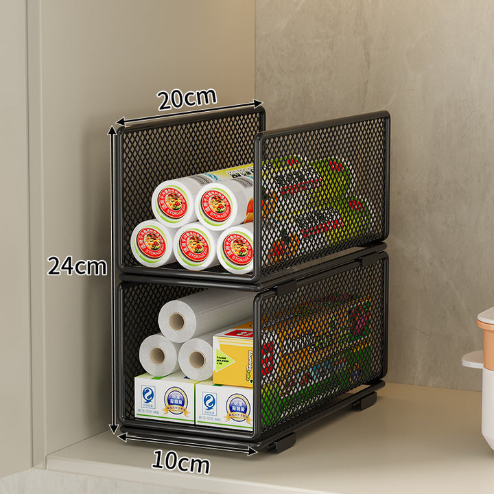 Mesh Storage Organizer with Adjustable Dividers Bowlift