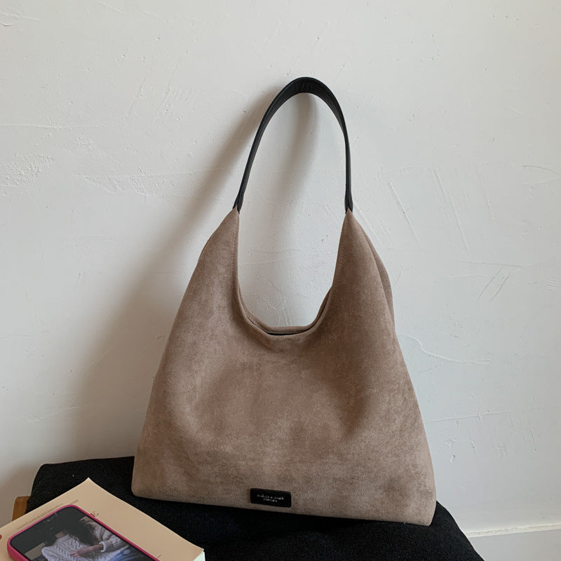Premium Suede Slouchy Tote Bag Bowlift