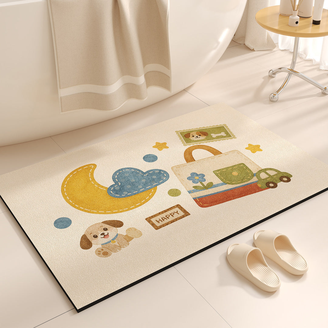 Cute Cartoon-Themed Bath Mat Bowlift