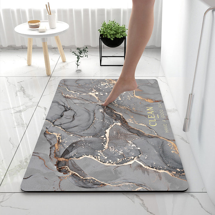 Luxurious Marble Pattern Bath Mat Bowlift