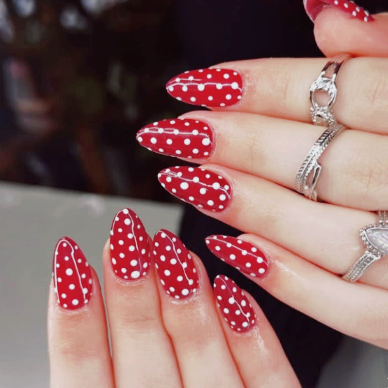 Premium Polka Dot Press-On Nail Set Bowlift