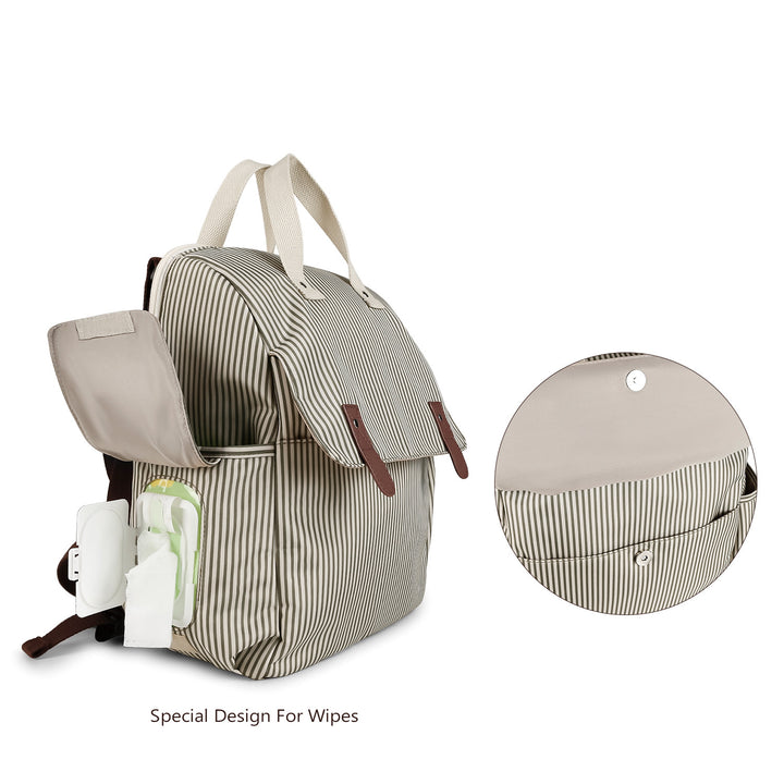 Multifunctional diaper backpack with integrated changing mat Bowlift