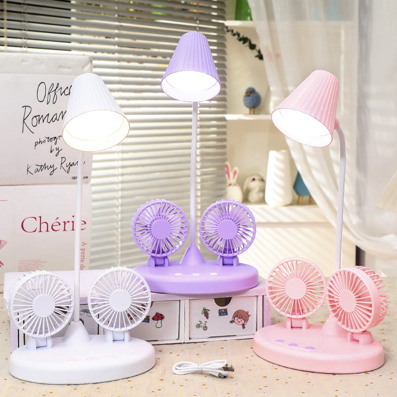 Women's multifunctional desk lamp with two integrated fans Bowlift