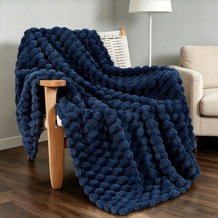 Plush Textured Decorative Throw Blanket