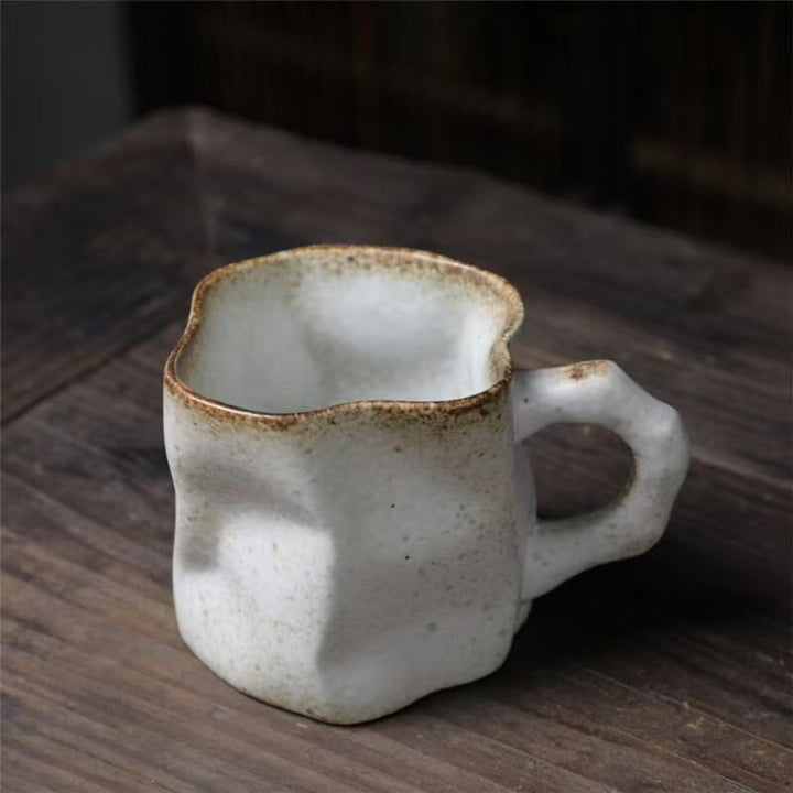 Handcrafted Ceramic Coffee Mug with Rope-Wrapped Handle Bowlift