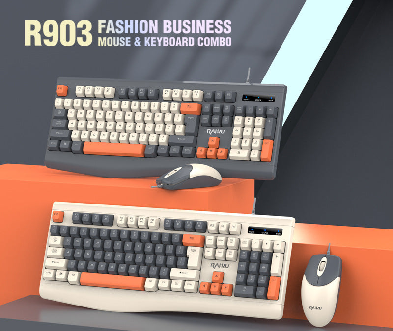 Wired Ergonomic Mechanical Keyboard and Mouse Set Bowlift