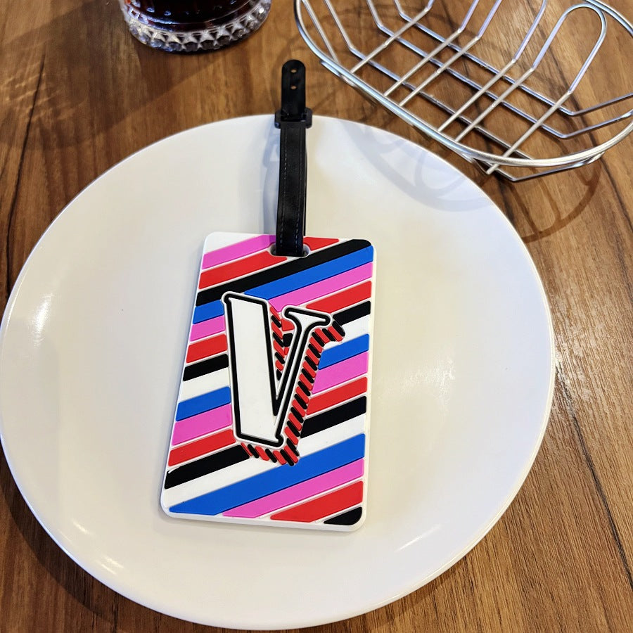 Personalized Striped Luggage Tag Bowlift