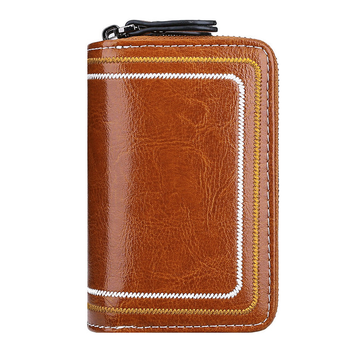 Multi-Functional Leather Zippered Wallet